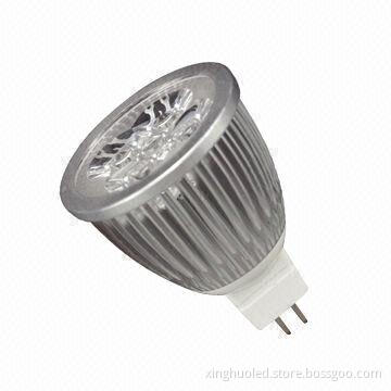 5W MR16 12V LED spotlight, 12V DC/AC, adopts 45mil Bridgelux LEDs as the light source, not dimmable